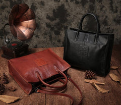 Black Vintage Womens Square Handbags Brown Shoulder Handbag Purse for Ladies