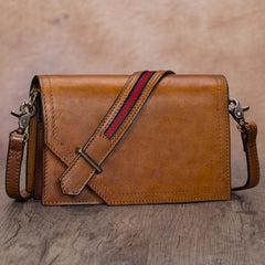 Leather Vintage Red Womens Side Bag Square Flap Over Satchel Shoulder Bag Crossbody Bag Purse for Ladies