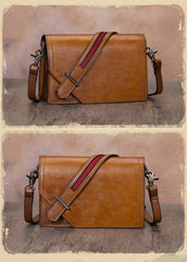 Leather Vintage Red Womens Side Bag Square Flap Over Satchel Shoulder Bag Crossbody Bag Purse for Ladies