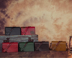 Leather Vintage Red Womens Side Bag Square Flap Over Satchel Shoulder Bag Crossbody Bag Purse for Ladies
