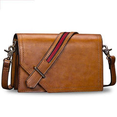 Leather Vintage Red Womens Side Bag Square Flap Over Satchel Shoulder Bag Crossbody Bag Purse for Ladies