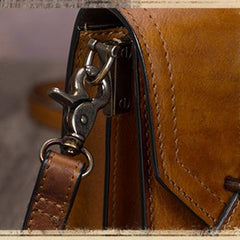 Leather Vintage Red Womens Side Bag Square Flap Over Satchel Shoulder Bag Crossbody Bag Purse for Ladies