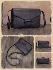 Brown Vintage Ladies Leather Small Satchel Shoulder Bag Purse Green Side Bag for Women