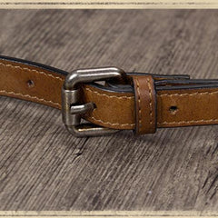 Brown Vintage Ladies Leather Small Satchel Shoulder Bag Purse Green Side Bag for Women