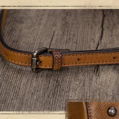 Red Vintage Ladies Leather Square Satchel Handbag Purse Brown SHoulder Bag Side Bag for WOmen