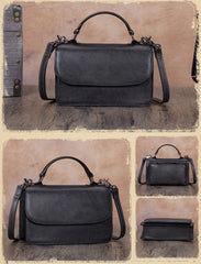 Green Vintage Ladies Leather Satchel Handbag Purse Green SHoulder Bag Side Bag for WOmen