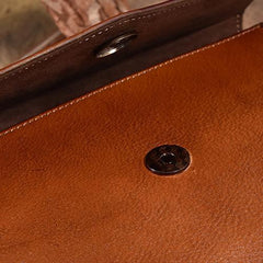 Red Vintage Leather Womens Chain Shoulder Bag Brown Side Bag Cross body Purse for Ladies