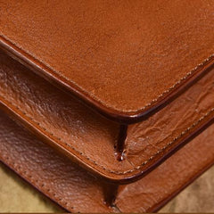 Red Vintage Leather Womens Chain Shoulder Bag Brown Side Bag Cross body Purse for Ladies