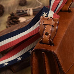 Red Vintage Leather Womens Chain Shoulder Bag Brown Side Bag Cross body Purse for Ladies