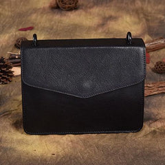 Brown Leather Womens Vintage Small Shoulder Purse Black Wide Strap Shoulder Bag for Ladies