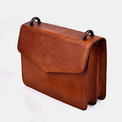 Red Vintage Leather Womens Chain Shoulder Bag Brown Side Bag Cross body Purse for Ladies