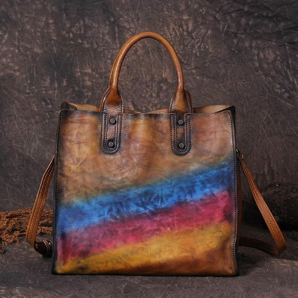 Vintage Womens Gray Leather Handbags Shopper Handbag Women's Tote Shoulder Purse DD545001037