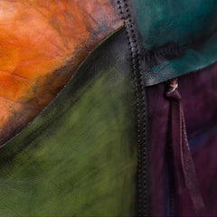 Vintage Womens Color Block Leather Tote Women Shopping Bag Purse Handbags Shoulder Bags