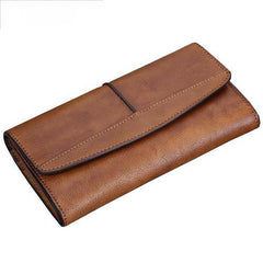 Red Vintage Womens Leather Trifold Brown Long Wallet Purse Green CLutch Phone Wallet for Ladies