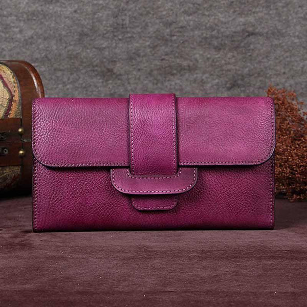 Colorful Vintage Leather Wallet Womens Blue Long Wallet Womens Red Clutch Purse SM8198661