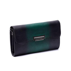 Vintage Womens Black Leather SMall Side Bag Red Clutch Purse Shoulder Bag for Ladies