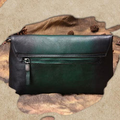 Vintage Small Black Leather Womens Shoulder Bag Clutch Purse Brown Side Bag for Ladies