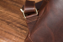Vintage Mens Coffee Leather Backpack Travel Backpack Leather School Backpacks for Men