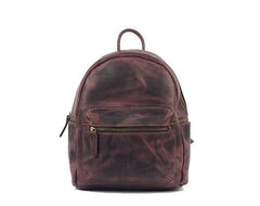 Vintage Mens Coffee Leather Backpack Travel Backpack Leather School Backpacks for Men