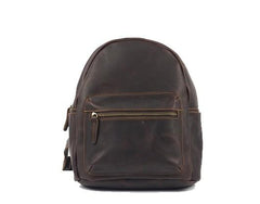 Vintage Mens Coffee Leather Backpack Travel Backpack Leather School Backpacks for Men
