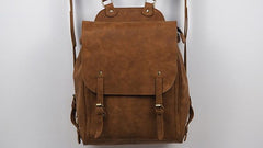Vintage Mens Leather 15inch Laptop Backpack Leather School Backpack Travel Backpack for Men