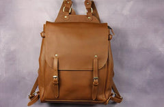 Vintage Mens Leather 15inch Laptop Backpack Leather School Backpack Travel Backpack for Men