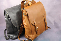 Vintage Mens Leather 15inch Laptop Backpack Leather School Backpack Travel Backpack for Men