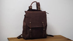 Vintage Mens Leather 15inch Laptop Backpack Leather School Backpack Travel Backpack for Men