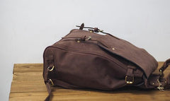 Vintage Mens Leather 15inch Laptop Backpack Leather School Backpack Travel Backpack for Men