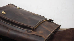 Vintage Mens Leather School Backpacks Laptop Backpack Travel Leather Backpack for Men