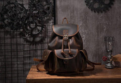 Vintage Mens Leather School Backpacks Satchel Backpack Leather Travel Backpack for Men