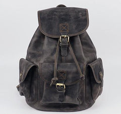Vintage Mens Leather School Backpacks Satchel Backpack Leather Travel Backpack for Men