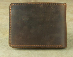 Vintage Mens Leather Slim Bifold Small Wallet Cool billfold Slim Small Wallet for Men