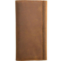 Vintage Slim long Wallet Leather Mens Tan Wallet Long Wallet for Men