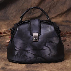 Vintage Womens Leather Brown Handbag Doctors Bag Female Red Doctor Bags Purses for Ladies