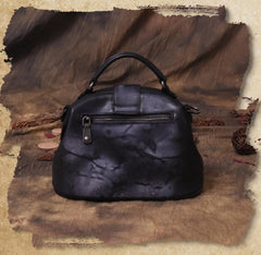 Gray Small Womens Vintage Leather Doctor Handbag Small Brown Doctor Purse Shoulder Bag for Ladies