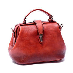 Green Vintage Ladies Leather Small Doctor Handbag Purse Red Small Doctors Shoulder Bag Purse for Women