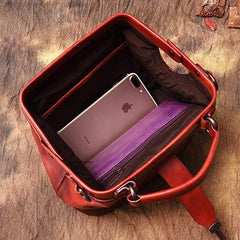 Green Vintage Ladies Leather Small Doctor Handbag Purse Red Small Doctors Shoulder Bag Purse for Women