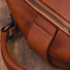 Gray Small Womens Vintage Leather Doctor Handbag Small Brown Doctor Purse Shoulder Bag for Ladies