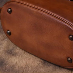 Red Small Womens Vintage Leather Doctor Handbag Small Brown Doctor Purse Shoulder Bag for Ladies