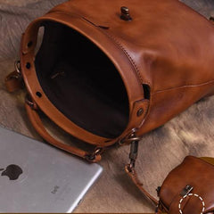 Red Small Womens Vintage Leather Doctor Handbag Small Brown Doctor Purse Shoulder Bag for Ladies