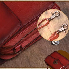 Vintage Womens Brown Leather Satchel Crossbody Bag Small Vintage Style Shoulder Bags for Ladies