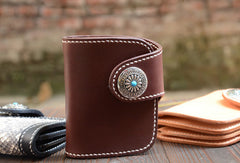 Handmade Leather Small Biker Chain Wallet billfold Biker Wallets for Men Chain Wallet - EverHandmade