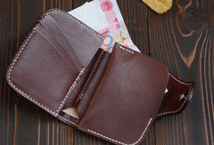 Handmade Leather Small Biker Chain Wallet billfold Biker Wallets for Men Chain Wallet - EverHandmade
