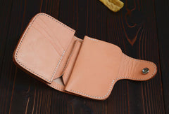 Handmade Leather Small Biker Chain Wallet billfold Biker Wallets for Men Chain Wallet - EverHandmade