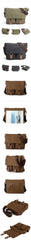 Waxed Canvas Leather Mens Small DSLR Camera Bags Side Bag Messenger Bag Shoulder Bag For Men