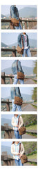 Waxed Canvas Leather Mens Small DSLR Camera Bags Side Bag Messenger Bag Shoulder Bag For Men