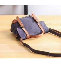 Canvas Leather Mens Womens Small Handbag Side Bag Green shoulder Bag Messenger Bag for Men