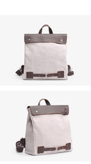 Canvas Leather Mens Womens Small 13'' School Backpack College Backpack for Men