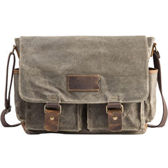 Waxed Canvas Messenger Bags for men Vintage Shoulder Bag for men